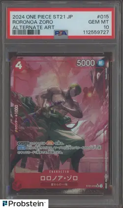 2024 One Piece ST21 Japanese #015 Roronoa Zoro Alternate Art PSA 10 GEM MINT - Image 1
