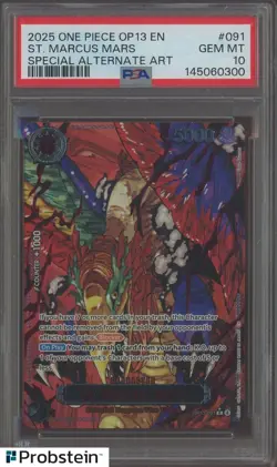 2025 One Piece OP13 EN #091 St. Marcus Mars Special Alternate Art PSA 10 - Image 1