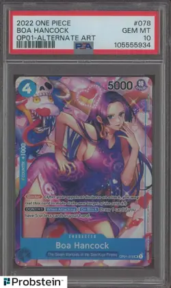 2022 One Piece OP01 #078 Boa Hancock Alternate Art PSA 10 GEM MINT - Image 1