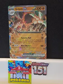 Pokemon Card Golem EX 076/165 Scarlet & Violet 151 Double Rare NM/MT - Image 1