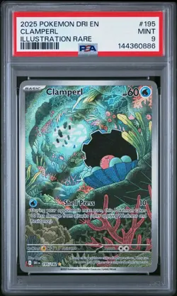 2025 Pokemon Destined Rivals #195 Clamperl Illustration Rare PSA 9 Mint Card tcg - Image 1