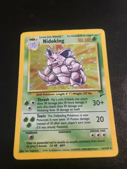 Nidoking Base Set 2 11/130 Holo Unlimited Holo Rare TCG Pokemon Card - NM/LP - Image 1