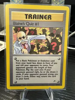 Pokemon Card Gym Heroes Trainer Blaine’s Quiz #1 97/132 LP/NM - Image 1