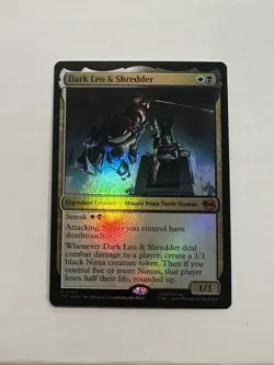 Magic The Gathering Dark Leo & Shredder TMT 0142 Foil Legendary Creature - Image 1