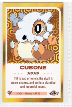 POKEMON BABY CHIBI CARD - CUBONE * GOLD FOIL - Image 1