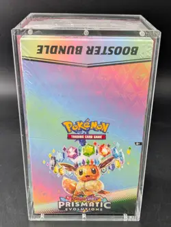 Pokemon SV8.5 Prismatic Evolutions Sealed Booster Bundle Display W/Acrylic Case - Image 1