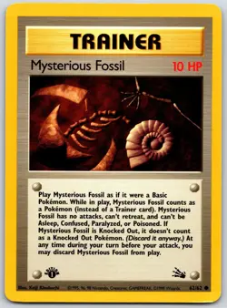 POKEMON FOSSIL MYSTERIOUS FOSSIL 62/62 COMMON 1ST EDITION MP - Image 1