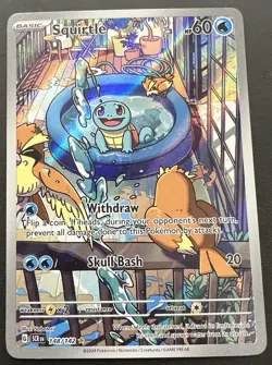Pokemon TCG Squirtle Stellar Crown Illustration Card 148/142 - Image 1