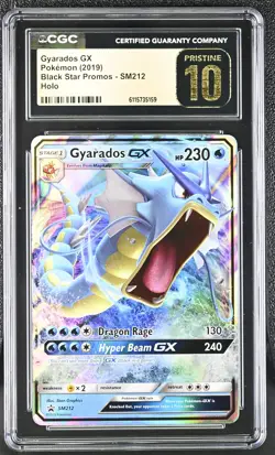 CGC 10 PRISTINE Gyarados GX 2019 Black Star Promos SM212 Holo Pokemon Card - Image 1