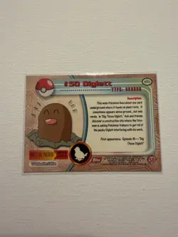 Diglett #50- Pokemon Topps TV Animation Card (Red Label) - Image 2