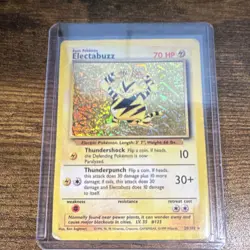 Pokemon Electabuzz Base Set Holo Rare Card 20/102 70 HP- FAKE- Bootleg - Image 1