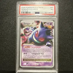 Pokemon Gengar LV.X 97/99 Arceus Ultra Rare Holo Level Up PSA - Image 1