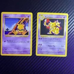 Pokemon TCG Base Set SHADOWLESS Abra and Kadabra - Image 1