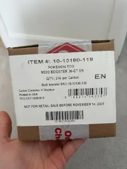 Pokemon TCG English ME02 Phantasmal Flames Booster Box Case SEALED - Image 1