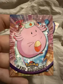 CHANSEY #113 - Topps Blue Logo - TV Animation - NON-HOLO - POKEMON CARD - Nm - Image 1