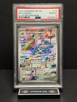 2024 Pokemon Tef En-Temporal Forces Illustration Rare Metagross #178 PSA 10 - Image 1