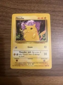 Pokemon TCG Pikachu Yellow Cheeks Base Set #58/102 WotC Vintage 1999 - Image 1