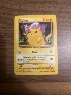 Pokemon TCG Pikachu Yellow Cheeks Base Set #58/102 WotC Vintage 1999 - Image 3