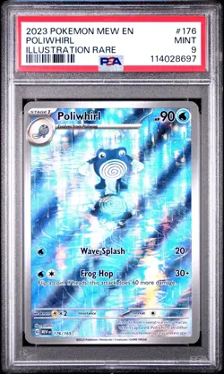 2023 POKEMON MEW EN-151 ILLUSTRATION RARE #176 POLIWHIRL PSA 9 - Image 1