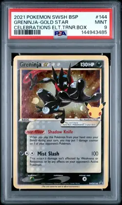 2021 Pokemon Celebrations Greninja Black Star Promo #144 PSA 9 - Image 1