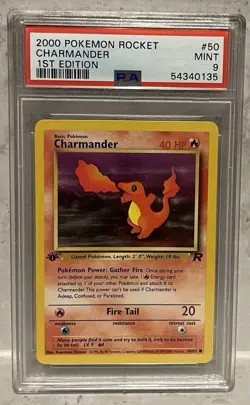 2000 Pokemon Rocket 1st Edition Charmander #50 PSA MINT 9 - Image 1