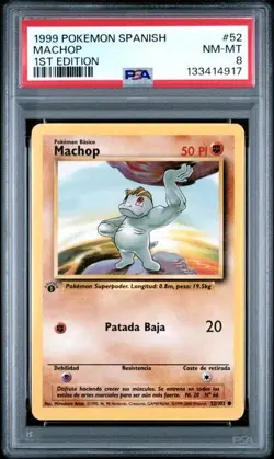 1999 Pokemon Spanish 1st Edition Machop & Machoke PSA 8 - Sequential Lot - Image 3