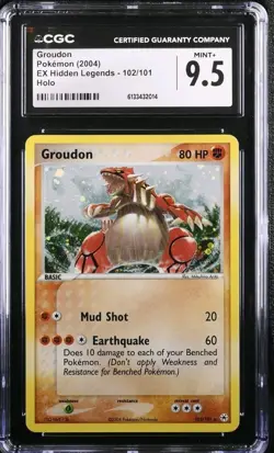 Pokemon Groudon 102/101 Holo Secret Rare EX Hidden Legends CGC 9.5 - Image 1