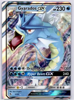 *MISCUT* Hidden Fates Pokemon TCG Gyarados GX - Image 1