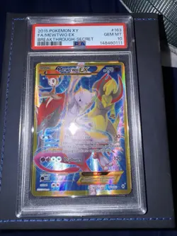 2015 POKEMON XY BREAKTHROUGH SECRET #163 FULL ART/MEWTWO EX PSA 10 - Image 1