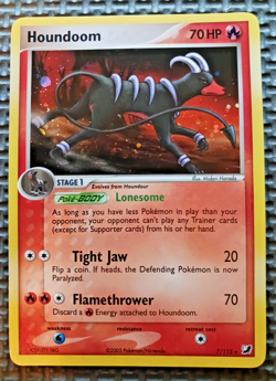 2005 Pokemon Unseen Forces #7 Houndoom Holo LP+ - Image 1