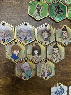Yu-Gi-Oh! Vintage Takahashi Metal Medallions Hexors Coins Tags Lot of 43 Tokens - Image 5