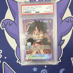 Namco Monkey D. Luffy Leader Alt Art Foil OP05-060 Awakening New Era PSA 10 - Image 1