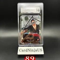 CGC 10 GEM MINT Roronoa Zoro Parallel OP01-001 L 25th Edition ONE PIECE Card 89 - Image 1