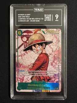Carrying On His Will #OP13-118 Monkey.D.Luffy (118) (Parallel) TAG 9 - Image 1