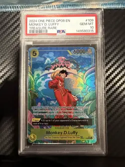 2024 one piece op08-109 Two Legends Treasure Rare Monkey D Luffy PSA 10 - Image 1