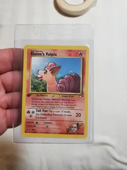 LP Blaine's Vulpix 65/132 Pokemon TCG 1st Edition Gym Heroes Vintage 2000 Card - Image 1
