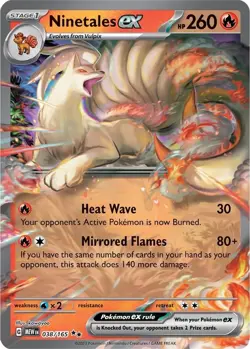 Ninetales EX Pokemon 151 Double Rare holo 038/165 Pokemon Card English EN - Image 1