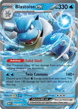 Blastoise EX 9/165 Double Rare Holo Pokemon Card Scarlet & Violet 151 NM/M - Image 1