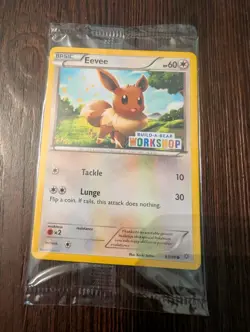 Build a Bear Pokemon Card Workshop Eevee Promo Trading 63/98 SEALED Ancient Orig - Image 2