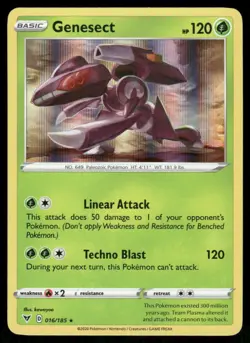 Pokemon Cards Genesect 016/185 Vivid Voltage Holo Rare NM - Image 1