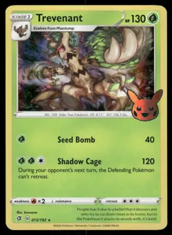 Pokemon Cards Trevenant 015/192 Trick or Trade BOOster Holo Promo NM - Image 1