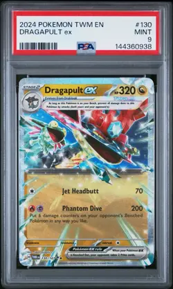 2024 Pokemon Twilight Masquerade #130 Dragapult EX PSA 9 Mint Rare Card Holo Tcg - Image 1