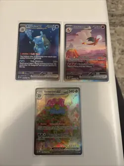 Pokemon TCG 151 Charizard EX, Blastoise EX, Venusaur EX Full Art Card Lot Of 3 - Image 1