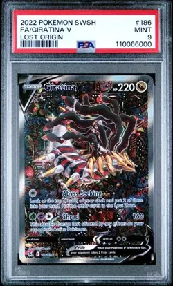 Giratina V 186/196 Pokemon 2022 SWSH Lost Origin Alt Art Card PSA 9 Mint - Image 1