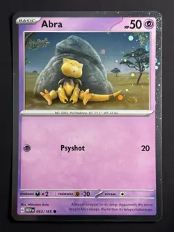 HD WHOLE SWIRL 🌀💫 Abra 063/165 SV 151 Cosmos Holo Promo Pokemon Card NM - Image 1