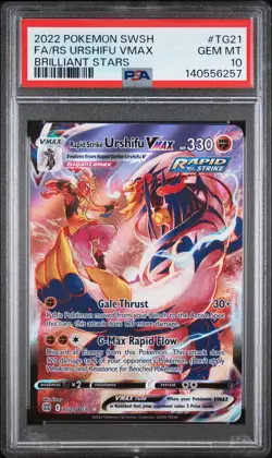 PSA 10 Rapid Strike Urshifu VMAX TG21/TG30 Brilliant Stars Pokemon Card - Image 1