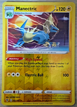 Pokemon TCG Manectric 052/185 Vivid Voltage Reverse Holo Rare Card - Image 1