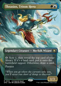 [1x] Thrasios, Triton Hero - Foil - Borderless Near Mint, English Special Guest - Image 1
