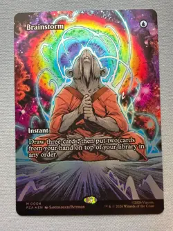 Brainstorm (Borderless) *FOIL* NM - Teenage Mutant Ninja Turtles MTG TMNT PZA #4 - Image 1