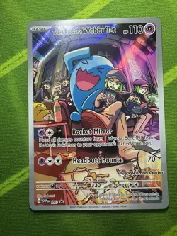 Team Rocket's Wobbuffet SVP203 Pokemon Center Stamp Exclusive Promo *S Rank* - Image 1